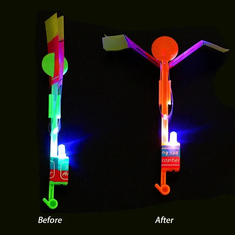 LED Light Arrow Rocket Helicopter Flying Toy