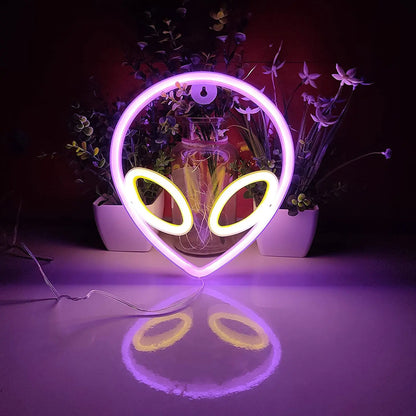 Neon Signs Alien Face Shaped LED Neon Light