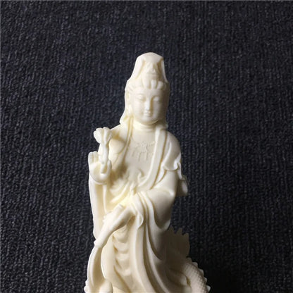 White Dragon Guanyin Statue 17cm